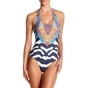 La Moda Embellished Zebra Monokini